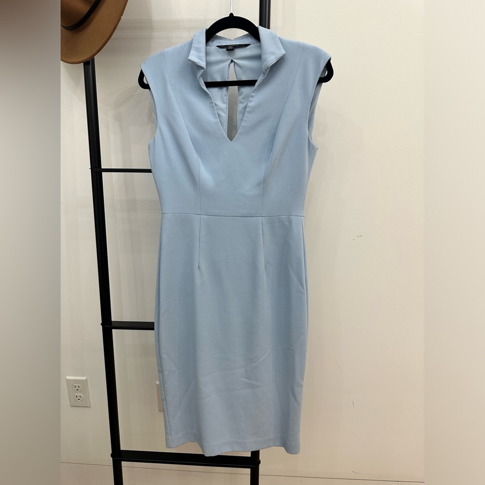 Black Halo Light Blue Midi Dress